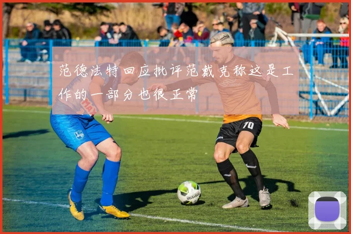 范德法特回应批评范戴克称这是工作的一部分也很正常